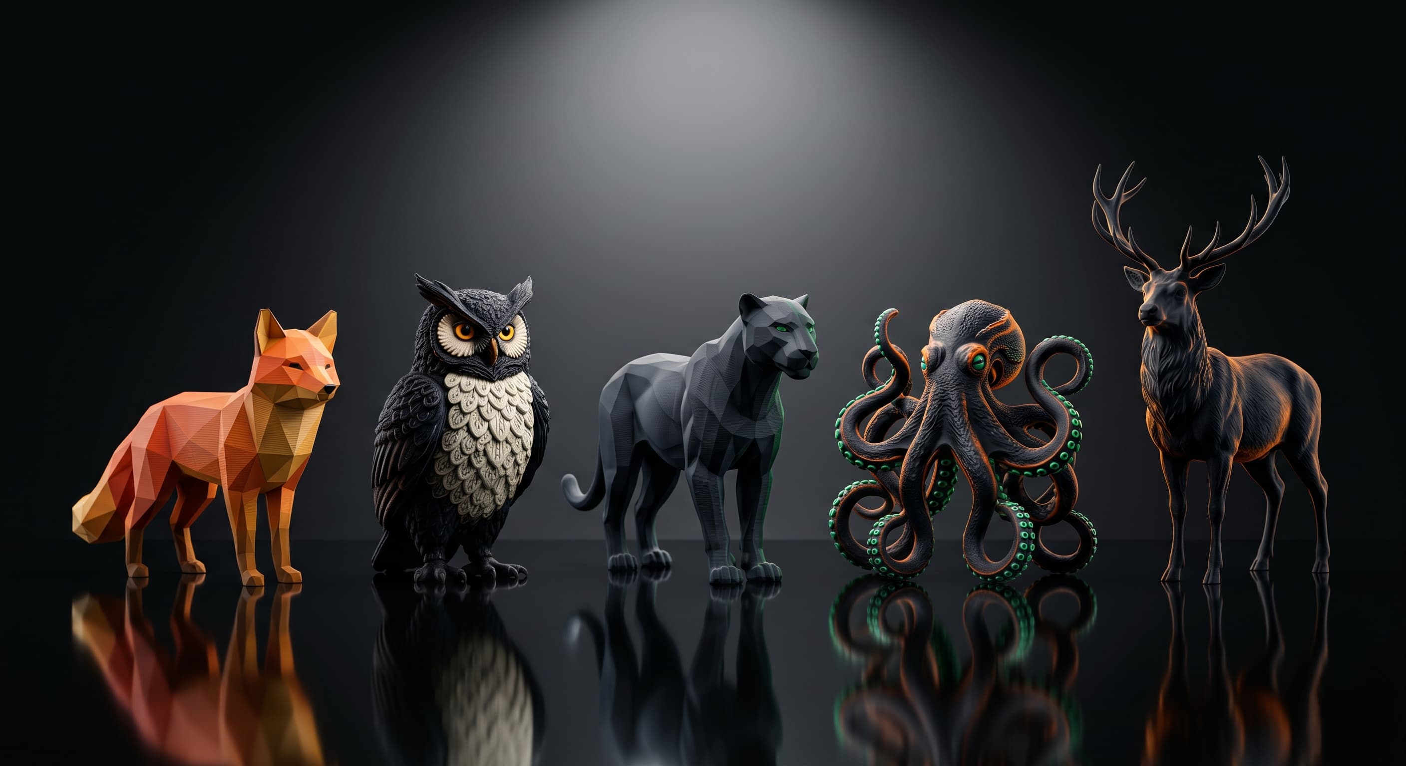 Animals collection STL files — wildlife and fantasy creatures for 3D printing