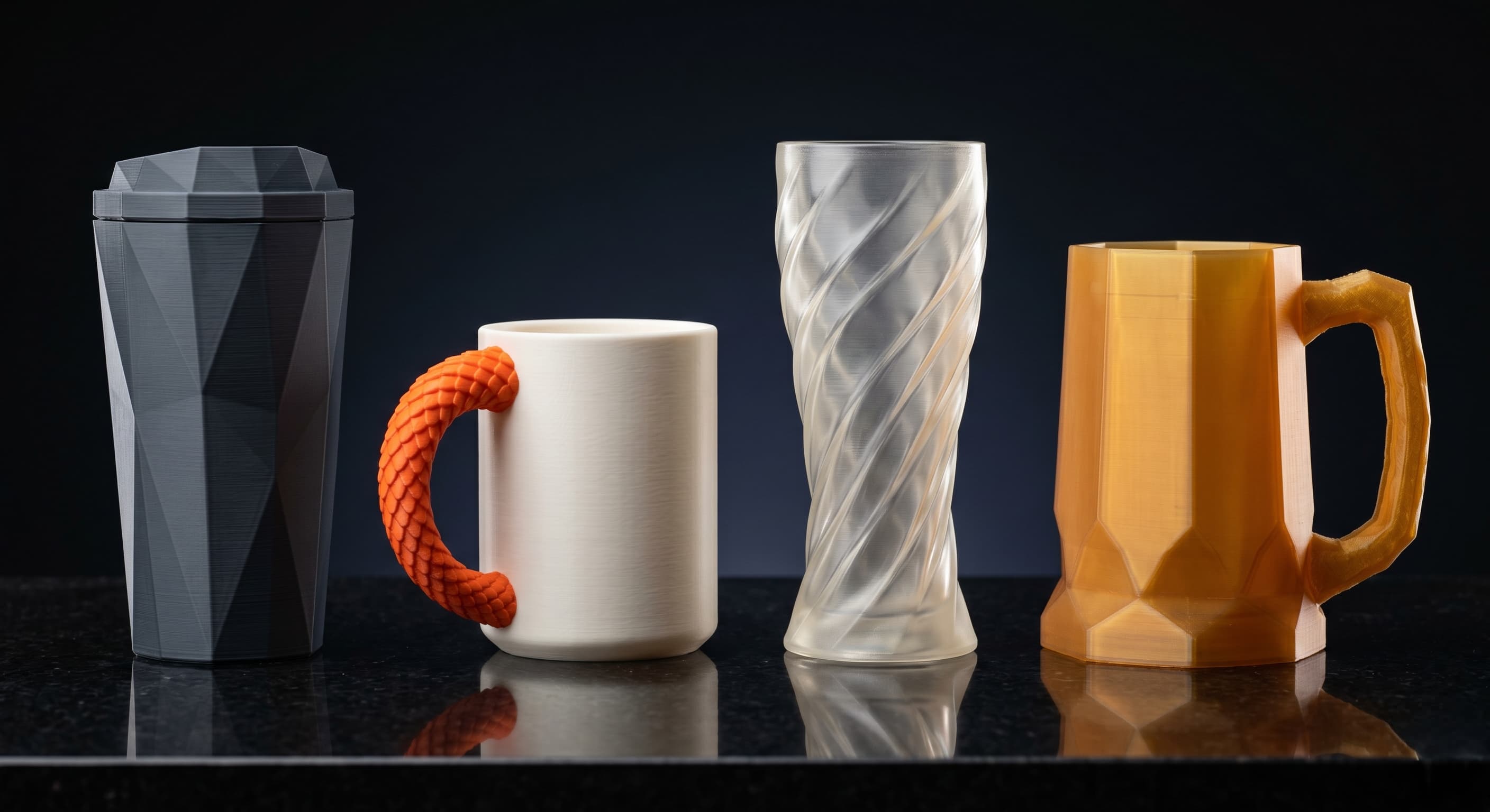 Mugs and drinkware STL files — custom tankards and themed cups