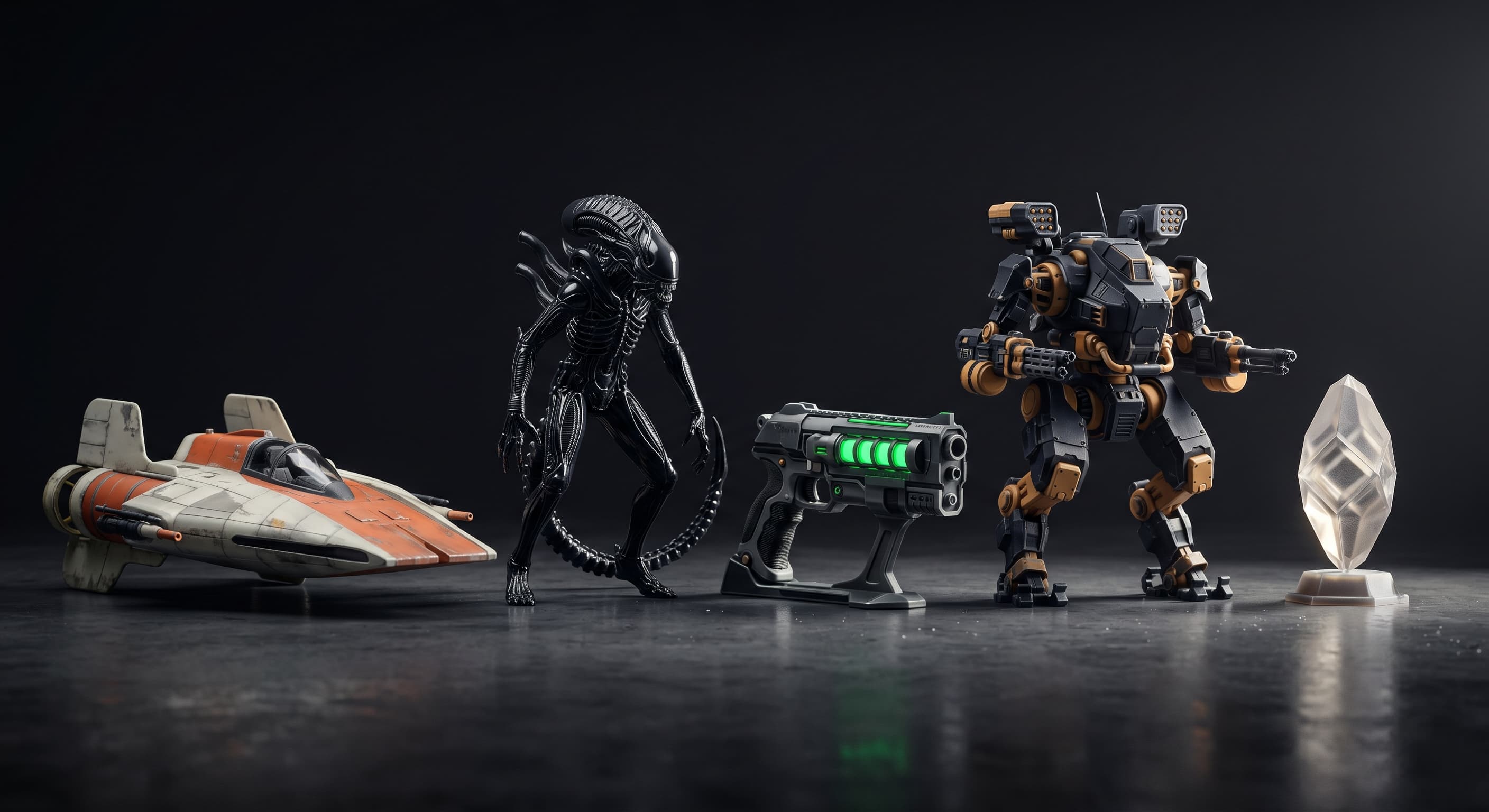 Sci-fi collection STL files — spaceships, mechs, and futuristic props